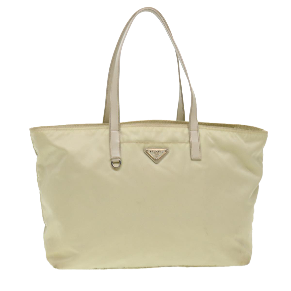 Prada Tote Bag Nylon White Auth 39689
